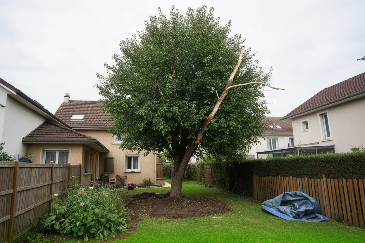 Arbre avant démontage contrôlé à Laxou