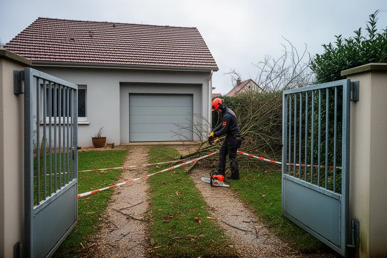 Élagueur réalisant des travaux arboricoles à Maxéville